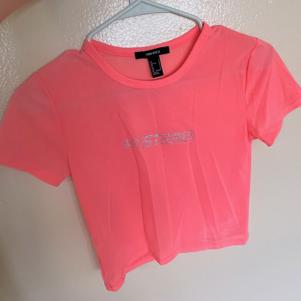 F21 Neon See Through Hysteria Crop Top size XS